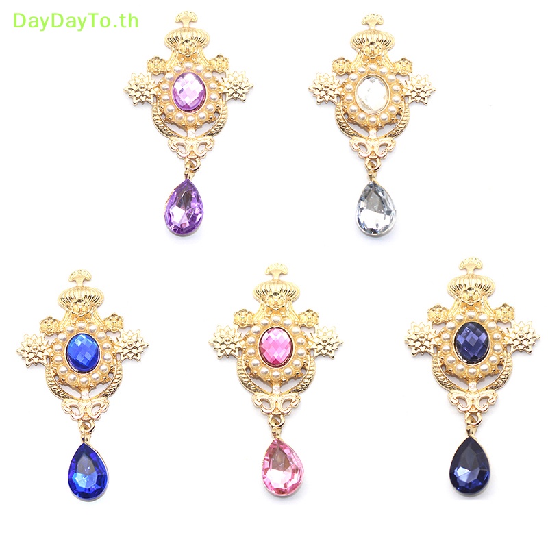 Daydayto เข็มกลัด รูปหยดน้ํา ประดับไข่มุก พลอยเทียม อัลลอย สําหรับตกแต่งงานแต่งงาน แก้วไวน์ การ์ดเชิญ DIY
