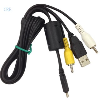 Cre UC-E6 กล้องมินิ 8 พิน USB สายเคเบิลข้อมูล พร้อมวิดีโอ AV RCA มัลติฟังก์ชั่น สําหรับ CoolPix Fuji Panasonic