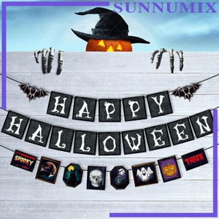 [Sunnimix] ธงแบนเนอร์ฮาโลวีน ตกแต่งเตาผิง ปาร์ตี้ฮาโลวีน สวน เทศกาล