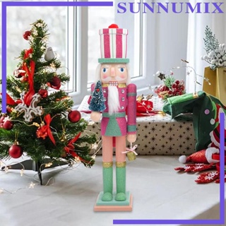 [Sunnimix] ฟิกเกอร์ทหาร แบบไม้ ทนทาน 36 ซม. สําหรับตกแต่งเทศกาลคริสต์มาส