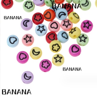 Banana1 ลูกปัดอะคริลิค ทรงกลม แบน คละสี สําหรับทําเครื่องประดับ DIY 300 ชิ้น