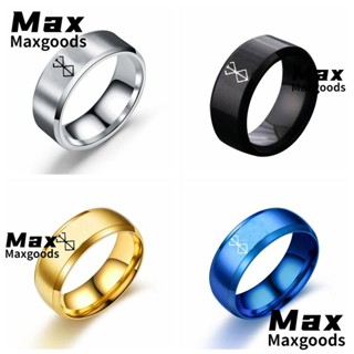 Maxg แหวนสเตนเลส ลายการ์ตูนอนิเมะ 4 สี เรียบง่าย ของขวัญ สําหรับเด็กผู้หญิง