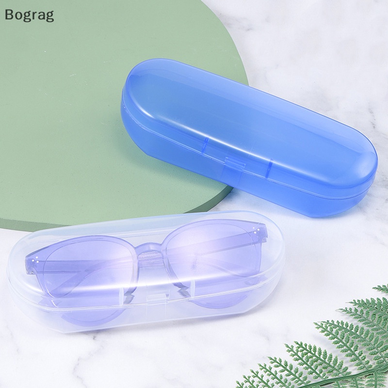 [Bogr] กล่องพลาสติกใส สีฟ้า กล่องแว่นตา กระจกแบน สายตาสั้น กล่องเก็บแว่นตากันแดด เคสแว่นตาแฟชั่น เรียบง่าย COD