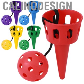 Calinodesign Fun Ball and Cup Toy Set for Children Outdoor Throw Catch Game Softball Kendama Beginner Kids  Skills