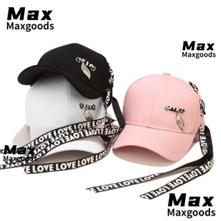 Maxg หมวกเบสบอล สีพื้น ปรับได้ สไตล์ฮิปฮอป ธรรมดา