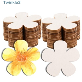 Twinkle คัตเอาท์ไม้เปล่า รูปดอกไม้ ขนาด 3 นิ้ว 60 ชิ้น สําหรับงานฝีมือ DIY