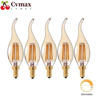 Cvmax หลอดไฟ LED สีเหลืองอบอุ่น 4W หลอดไฟคริสตัล หลอดไฟสีชาร้อน E14 หลอดไฟเทียนตกแต่งบ้าน