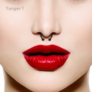 Yonger ใหม่ แหวนจมูกปลอม สเตนเลส แม่เหล็ก รูปตัว U ใช้ซ้ําได้ ไม่ต้องเจาะ เครื่องประดับ