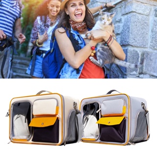 Pets Shop Pet Backpack Carrier ความจุขนาดใหญ่ป้องกันรอยขีดข่วนผ้า Oxford แบบพกพาสำหรับสุนัขแมวลูกสุนัข