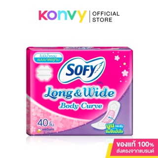 Sofy แผ่นอนามัย Long &amp; Wide Body Curve Unscented 40pcs.