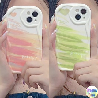เคสโทรศัพท์มือถือ ขอบโค้ง ลายสีส้ม เขียว สําหรับ Samsung Galaxy S23 S22 S21 Plus Ultra 20 FE A53 A54 A71 A72 A73 A50S A51 A52S A10S A11 A12 M11 M12