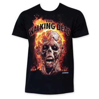 Wanyg เสื้อยืดแขนสั้น พิมพ์ลาย Walking Dead Walker Burning Head New Amc สไตล์คลาสสิก เหมาะกับของขวัญวันเกิด สําหรับผู้ชา