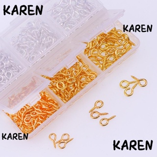 Karen ตะขอสกรูตาไก่ ขนาดเล็ก 2 สี 4x8 มม. 4.5x10 มม. 3 ขนาด 800 ชิ้น