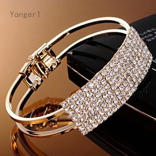 Yonger ใหม่ แฟชั่น อารมณ์ เพชร ผู้หญิง กําไล และสร้อยข้อมือ คริสตัล วิบวับ เครื่องประดับ