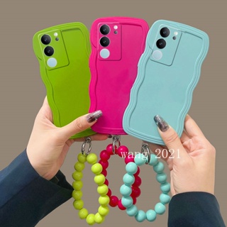 พร้อมส่ง เคสโทรศัพท์มือถือ ซิลิโคนนิ่ม พร้อมสายคล้องมือ ถอดออกได้ สีพื้น สําหรับ VIVO V29 5G VIVO V29e V29 Pro 5G 2023 VIVOV29 5G