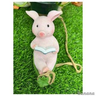 [พร้อมส่ง] รูปปั้นหมูเรซิ่นน่ารัก สําหรับแขวนตกแต่งนอกบ้าน