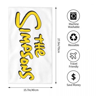 ผ้าขนหนูอาบน้ํา ดูดซับน้ําได้ดี ลายโลโก้ the the simpsons ทรงสี่เหลี่ยม ขนาด 70X40 ซม. สําหรับเล่นกีฬา โยคะ วิ่ง ฟิตเนส กลางแจ้ง