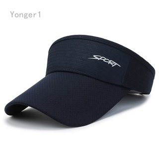 Yonger หมวกกันแดด ระบายอากาศ ปรับขนาดได้ ป้องกันรังสียูวี สีพื้น เหมาะกับฤดูร้อน สําหรับผู้ชาย และผู้หญิง เล่นกีฬา วิ่ง