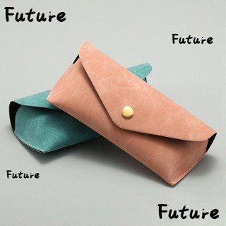 Future กระเป๋าหนังนิ่ม สีพื้น พับได้ สําหรับใส่แว่นตากันแดด