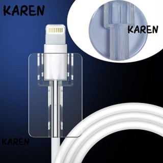 Karen ปลอกหุ้มสายชาร์จ TPU แบบใส สําหรับ iPhone Home