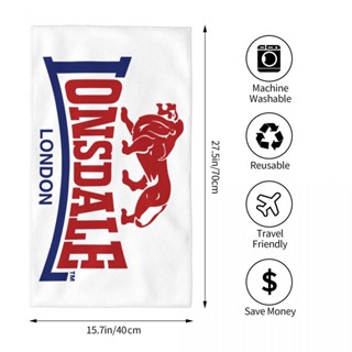 Lonsdale ผ้าขนหนูอาบน้ํา ทรงสี่เหลี่ยม ลายโลโก้ (2) ขนาด 70x40 ซม. สําหรับออกกําลังกาย โยคะ วิ่ง กลางแจ้ง