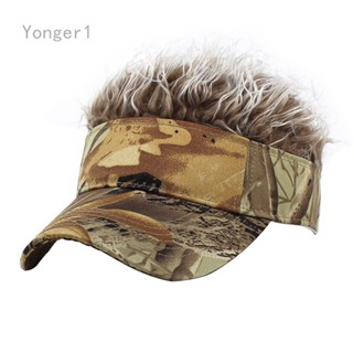 Yonger หมวกเบสบอล ลายพราง ปรับได้ พร้อมวิกผม สไตล์ฮิปฮอป สําหรับผู้หญิง และผู้ชาย