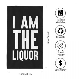 ผ้าขนหนูอาบน้ํา ทรงสี่เหลี่ยม ลายโลโก้ I Am The Liquor ขนาด 70x40 ซม. สําหรับออกกําลังกาย โยคะ วิ่ง กลางแจ้ง