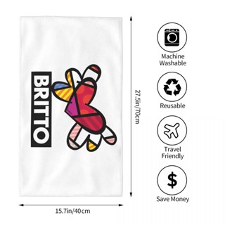 Britto โลโก้ ผ้าขนหนู ดูดซับ สี่เหลี่ยม ผ้าขนหนูเช็ดหน้า ผ้าขนหนูหัว ผ้าขนหนูอาบน้ํา วิ่ง ฟิตเนส โยคะ ผ้าขนหนูกีฬากลางแจ้ง 70x40 ซม.