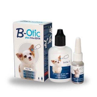 B-Otic น้ำยาทำความสะอาดหู โลชั่น ฆ่าเชื้อแบคทีเรีย ยีสต์ เชื้อรา สำหรับสัตว์เลี้ยง (1กล่อง 2 ขวด)