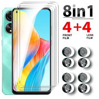 8in1 กระจกนิรภัยกันรอยหน้าจอกล้อง สําหรับ Oppo A78 4G Appo A58 A58x A78 A98 5G OppoA78 OppoA98 CPH2565