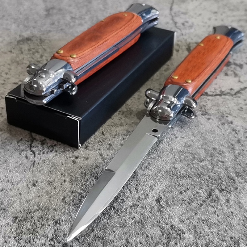 High Qualit Damascus Wood Handle M390 Folding Knife Outdoor Survival Knife Portable Knife D2 Mini Da