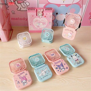 Sanrio HelloKitty Kuromi Mymelody Pachacco พัดลมพับมือถือ การ์ตูนแขวนคอพัดลม พัดลมไฟฟ้าขนาดเล็ก Usb ชาร์จพัดลมมินิ homelove