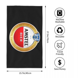 Amstel โลโก้ ผ้าขนหนูดูดซับ สี่เหลี่ยม ผ้าขนหนูเช็ดหน้า ผ้าขนหนูหัว ผ้าขนหนูอาบน้ํา วิ่ง ฟิตเนส โยคะ ผ้าขนหนูกีฬากลางแจ้ง 70x40 ซม.