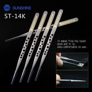 Sunshine ST-14K SUNSHINE ST-14K แหนบตรง ความแม่นยําสูง พร้อมรู ป้องกันไฟฟ้าสถิตย์ เครื่องมือบํารุงรักษา สําหรับซ่อมแซม