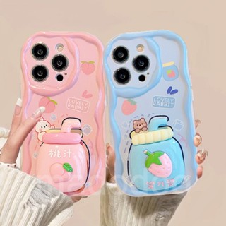 New Cream Edge Soft Casing infinix Hot 30 Play 30i 20 20i 4G 5G Note 12 G96 11 10 Play 9 Pro 8 Lite Smart 7 6 Plus 5 2020 2021 2023 Cute Cartoon Couple Rabbit Bear Peach Strawberry Phone Case Fine hole Anti-fall Protection Back Cover 1NY 45