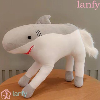 Lanfy หมอนตุ๊กตาฉลาม ม้าฉลามน่ารัก ขนาด 35 ซม. 50 ซม. 55 ซม. สําหรับตกแต่งบ้าน คริสต์มาส