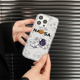 Yiki|เคสโทรศัพท์มือถือแบบนิ่ม TPU ลายการ์ตูนนักบินอวกาศ NASA สําหรับ OPPO Find X6 Pro X6 X5 Pro X5 Lite X5 X3 Pro X3 F21S F21 Pro F19 F17 Pro F12 F11 Pro F11 F9 Pro