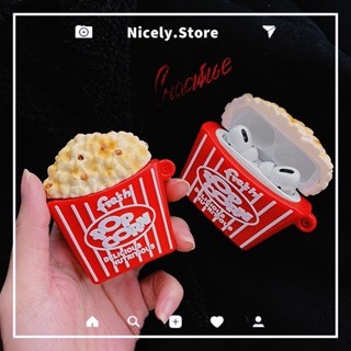 เคสหูฟังบลูทูธไร้สาย ซิลิโคน รูปข้าวโพดคั่ว กันกระแทก สําหรับ Airpods 1 2 3 Air Pod Pro