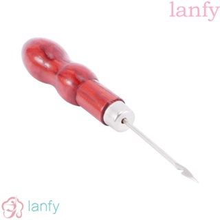 Lanfy เข็มไม้ ด้ามจับไม้ สําหรับซ่อมแซมรองเท้าหนัง ผ้าแคนวาส