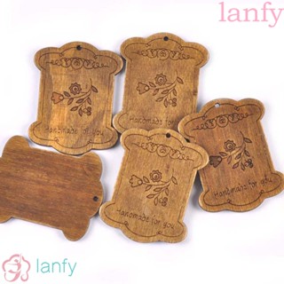 Lanfy กระสวยไม้เปล่า ลายดอกไม้ สีธรรมชาติ สําหรับเย็บปักถักร้อย ตกแต่งบ้าน งานฝีมือ