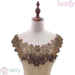 Lanfy ผ้าลูกไม้ ปักลาย หลากสี สําหรับตกแต่งเสื้อผ้า งานแต่งงาน งานฝีมือ