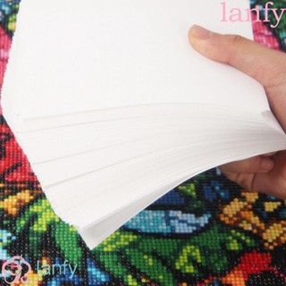 Lanfy กระดาษปักครอสติชคริสตัล สองด้าน ไม่เหนียวติด สําหรับตกแต่งบ้าน 50 ชิ้น ต่อแพ็ค