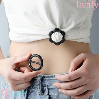 Lanfy คลิปหนีบเสื้อยืด ลายดอกไม้ เรียบง่าย ทรงกลม อุปกรณ์เสริม สําหรับตกแต่งเสื้อผ้า