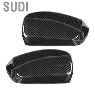 Sudi Rearview Mirror Cover 2pcs Carbon Fiber Style CW‑BW‑M12‑RPLMT Fit for E60 E61 E63 E64 03‑08