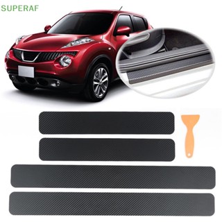 Superaf ขายดี สติกเกอร์คาร์บอนไฟเบอร์ สําหรับติดขอบประตูรถยนต์ 4 ชิ้น