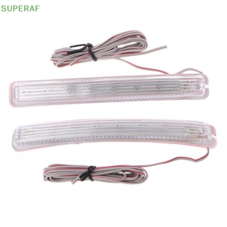 Superaf ขายดี หลอดไฟ LED 9 SMD12V สีเหลืองอําพัน สําหรับติดกระจกมองหลังรถยนต์ 2 ชิ้น