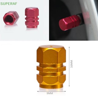 Superaf ขายดี จุกปิดลมยางล้อรถยนต์ อลูมิเนียม กันฝุ่น อุปกรณ์เสริมรถยนต์ รถจักรยานยนต์ 4 ชิ้น