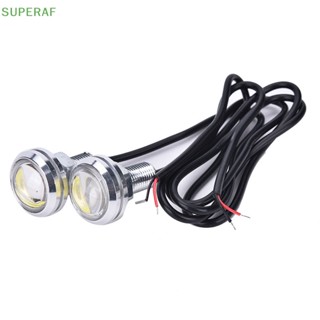 Superaf ไฟท้ายรถยนต์ LED DRL 10W 12V 23 มม. สีขาว 2 ชิ้น