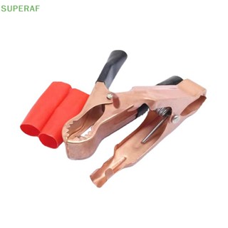 Superaf ขายดี คลิปปากจระเข้ 30A สีแดง และสีดํา สําหรับทดสอบรถตู้ 2 ชิ้น