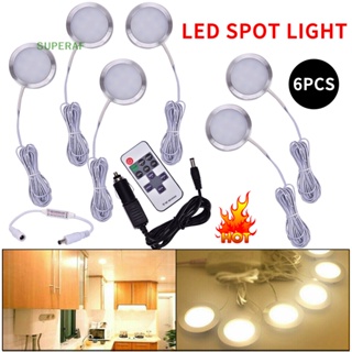 Superaf ไฟสปอตไลท์ LED 12V UK สําหรับติดตกแต่งภายในรถยนต์ RV Camper Van Caravan Motorhome 6 ชิ้น